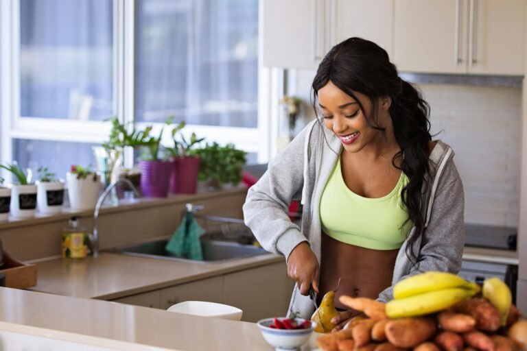 Nutrition - cutting fruit